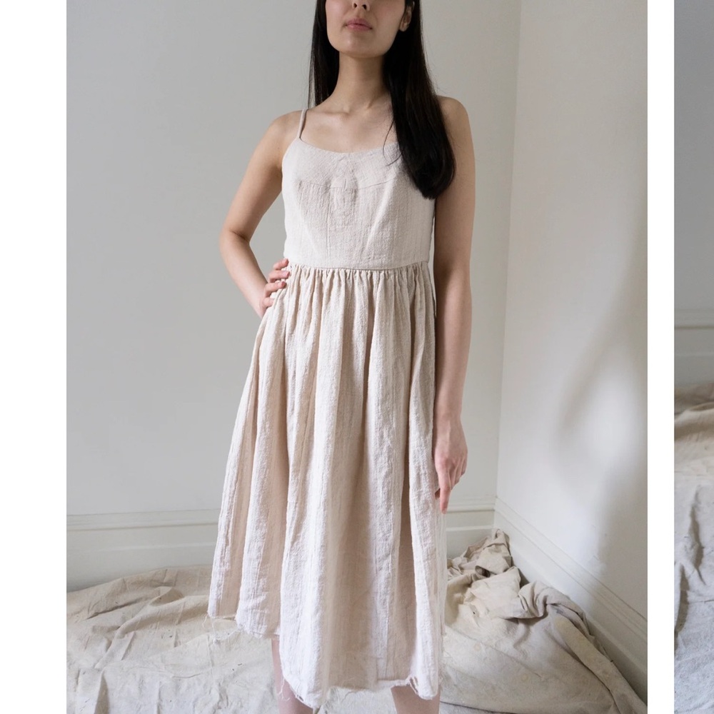 New! OVATE MATHILDE LINEN DRESS -  WHITE! Size XS